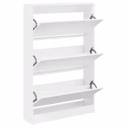 Scarpiera Bianca 80x21x125,5 cm in Legno Multistratocod mxl 134792 - Vista aggiuntiva 2
