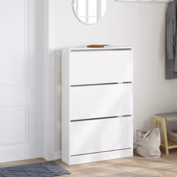 Scarpiera Bianca 80x21x125,5 cm in Legno Multistratocod mxl 134792 - Vista aggiuntiva 3