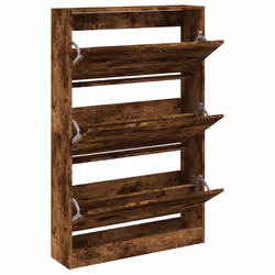 Scarpiera Rovere Fumo 80x21x125,5 cm in Legno Multistratocod mxl 110825 - Vista aggiuntiva 2