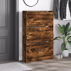 Scarpiera Rovere Fumo 80x21x125,5 cm in Legno Multistratocod mxl 110825 - Vista aggiuntiva 3