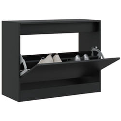 Vidaxl - Scarpiera Nera 80x34x63 cm in Legno Multistrato