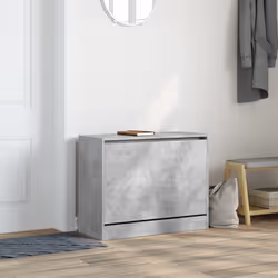 Scarpiera Grigio Cemento 80x34x63 cm in Legno Multistratocod mxl 86819 - Vista aggiuntiva 3