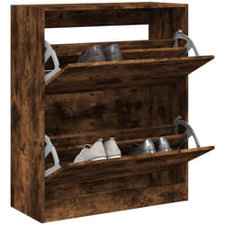 Scarpiera Rovere Fumo 80x34x96,5 cm in Legno Multistrato Vidaxl Marrone