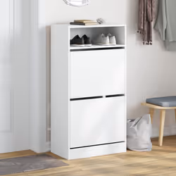 Scarpiera Bianca 60x34x116 cm in Legno Multistratocod mxl 134803 - Vista aggiuntiva 3