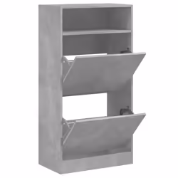 Scarpiera Grigio Cemento 60x34x116 cm in Legno Multistratocod mxl 86824 - Vista aggiuntiva 2
