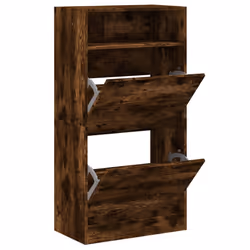Scarpiera Rovere Fumo 60x34x116 cm in Legno Multistratocod mxl 110807 - Vista aggiuntiva 2