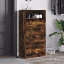 Scarpiera Rovere Fumo 60x34x116 cm in Legno Multistratocod mxl 110807 - Vista aggiuntiva 3