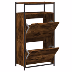 Scarpiera Rovere Fumo 60x34x112 cm in Legno Multistratocod mxl 110808 - Vista aggiuntiva 2