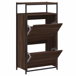 Scarpiera Rovere Marrone 60x34x112 cm in Legno Multistratocod mxl 110809 - Vista aggiuntiva 2