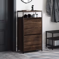 Scarpiera Rovere Marrone 60x34x112 cm in Legno Multistratocod mxl 110809 - Vista aggiuntiva 3