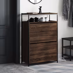 Scarpiera Rovere Marrone 75x34x112 cm in Legno Multistratocod mxl 110810 - Vista aggiuntiva 3