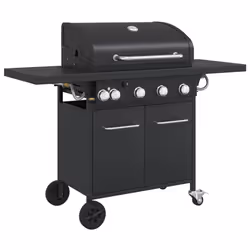 vidaXL Griglia Barbecue a Gas con 5 Bruciatori Nero in Acciaio - Vista aggiuntiva 2