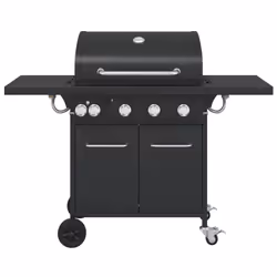 vidaXL Griglia Barbecue a Gas con 5 Bruciatori Nero in Acciaio - Vista aggiuntiva 3