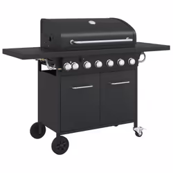 vidaXL Griglia Barbecue a Gas con 7 Bruciatori Nero in Acciaio - Vista aggiuntiva 2