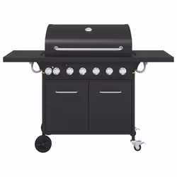 vidaXL Griglia Barbecue a Gas con 7 Bruciatori Nero in Acciaio - Vista aggiuntiva 3