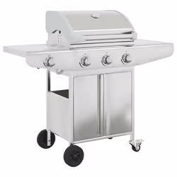 vidaXL Griglia Barbecue a Gas con 4 Bruciatori Argento in Acciaio - Vista aggiuntiva 2