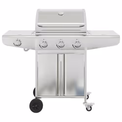 vidaXL Griglia Barbecue a Gas con 4 Bruciatori Argento in Acciaio - Vista aggiuntiva 3