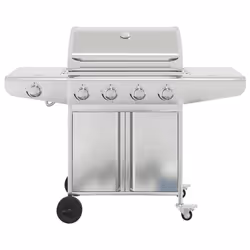 vidaXL Griglia Barbecue a Gas con 5 Bruciatori Argento in Acciaio - Vista aggiuntiva 3