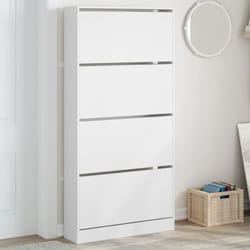 Scarpiera con 4 Cassetti Ribaltabili Bianca 80x21x163,5 cm Vidaxl Bianco