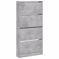 Scarpiera 4 Cassetti Ribaltabili Grigio Cemento 80x21x163,5 cmcod mxl 86422 - Vista aggiuntiva 2