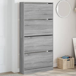 Scarpiera 4 Cassetti Ribaltabili Grigio Sonoma 80x21x163,5 cm Vidaxl Grigio