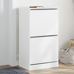 Vidaxl - Scarpiera con 2 Cassetti Ribaltabili Bianca 60x42x108 cm