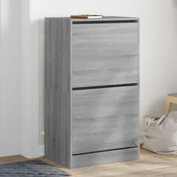 Scarpiera 2 Cassetti Ribaltabili Grigio Sonoma 60x42x108 cm Vidaxl Grigio