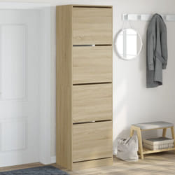 Scarpiera 4 Cassetti Ribaltabili Rovere Sonoma 60x42x204 cm Vidaxl Marrone