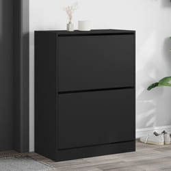Vidaxl - Scarpiera con 2 Cassetti Ribaltabili Nera 80x42x108 cm