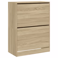 Scarpiera 2 Cassetti Ribaltabili Rovere Sonoma 80x42x108 cmcod mxl 110473 - Vista aggiuntiva 2