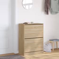 Scarpiera 2 Cassetti Ribaltabili Rovere Sonoma 80x42x108 cmcod mxl 110473 - Vista aggiuntiva 3