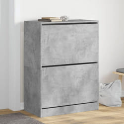 Scarpiera 2 Cassetti Ribaltabili Grigio Cemento 80x42x108 cm Vidaxl Grigio