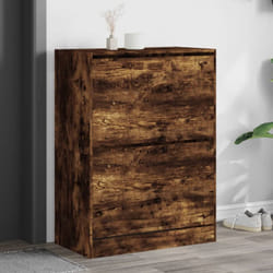 Scarpiera con 2 Cassetti Ribaltabili Rovere Fumo 80x42x108 cm Vidaxl Marrone