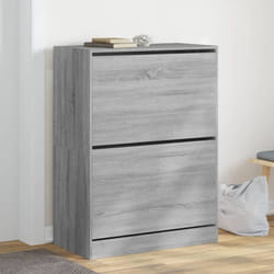 Scarpiera 2 Cassetti Ribaltabili Grigio Sonoma 80x42x108 cm Vidaxl Grigio