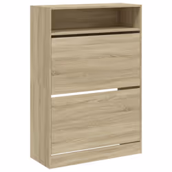 Scarpiera 2 Cassetti Ribaltabili Rovere Sonoma 80x34x116 cmcod mxl 110396 - Vista aggiuntiva 2