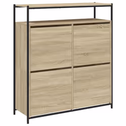 Scarpiera 4 Cassetti Ribaltabili Rovere Sonoma 100x34x112 cmcod mxl 86511 - Vista aggiuntiva 2