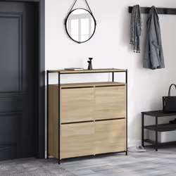 Scarpiera 4 Cassetti Ribaltabili Rovere Sonoma 100x34x112 cmcod mxl 86511 - Vista aggiuntiva 3
