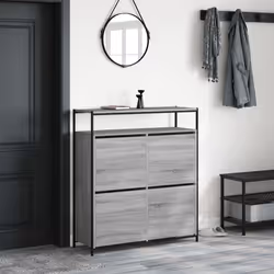 Scarpiera 4 Cassetti Ribaltabili Grigio Sonoma 100x34x112 cmcod mxl 86510 - Vista aggiuntiva 3