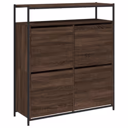 Scarpiera 4 Cassetti Ribaltabili Rovere Marrone 100x34x112 cmcod mxl 110475 - Vista aggiuntiva 2