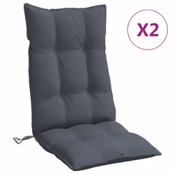 vidaXL Cuscini per Sedia Schienale Alto 2 pz Antracite Tessuto Oxford - Vista aggiuntiva 2