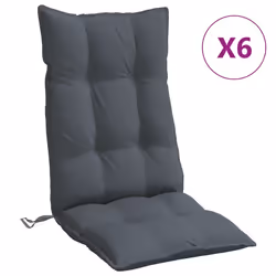 Cuscini per Sedia Schienale Alto 6 pz Antracite Tessuto Oxfordcod mxl 114662 - Vista aggiuntiva 2