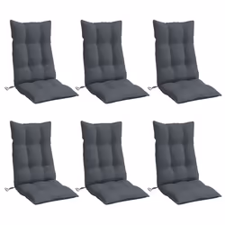 Cuscini per Sedia Schienale Alto 6 pz Antracite Tessuto Oxfordcod mxl 114662 - Vista aggiuntiva 3