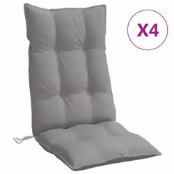 Cuscini per Sedia Schienale Alto 4 pz Grigio Tessuto Oxfordcod mxl 114667 - Vista aggiuntiva 2