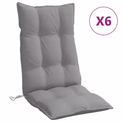 Cuscini per Sedia Schienale Alto 6 pz Grigio Tessuto Oxfordcod mxl 90693 - Vista aggiuntiva 2