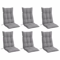 Cuscini per Sedia Schienale Alto 6 pz Grigio Tessuto Oxfordcod mxl 90693 - Vista aggiuntiva 3