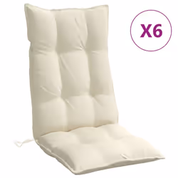 Cuscini per Sedia con Schienale Alto 6 pz Crema Tessuto Oxfordcod mxl 114671 - Vista aggiuntiva 2