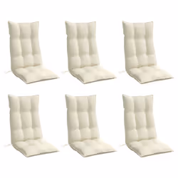 Cuscini per Sedia con Schienale Alto 6 pz Crema Tessuto Oxfordcod mxl 114671 - Vista aggiuntiva 3