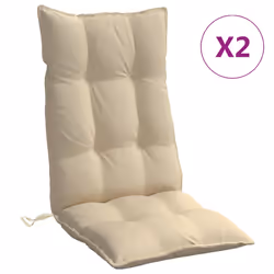 Cuscini per Sedia con Schienale Alto 2 pz Beige Tessuto Oxfordcod mxl 90697 - Vista aggiuntiva 2