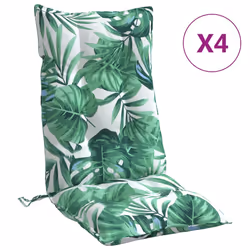 Cuscini Sedia Schienale Alto 4 pz Motivo Foglie Tessuto Oxfordcod mxl 90692 - Vista aggiuntiva 2