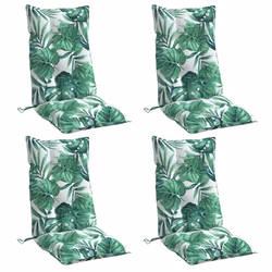 Cuscini Sedia Schienale Alto 4 pz Motivo Foglie Tessuto Oxfordcod mxl 90692 - Vista aggiuntiva 3